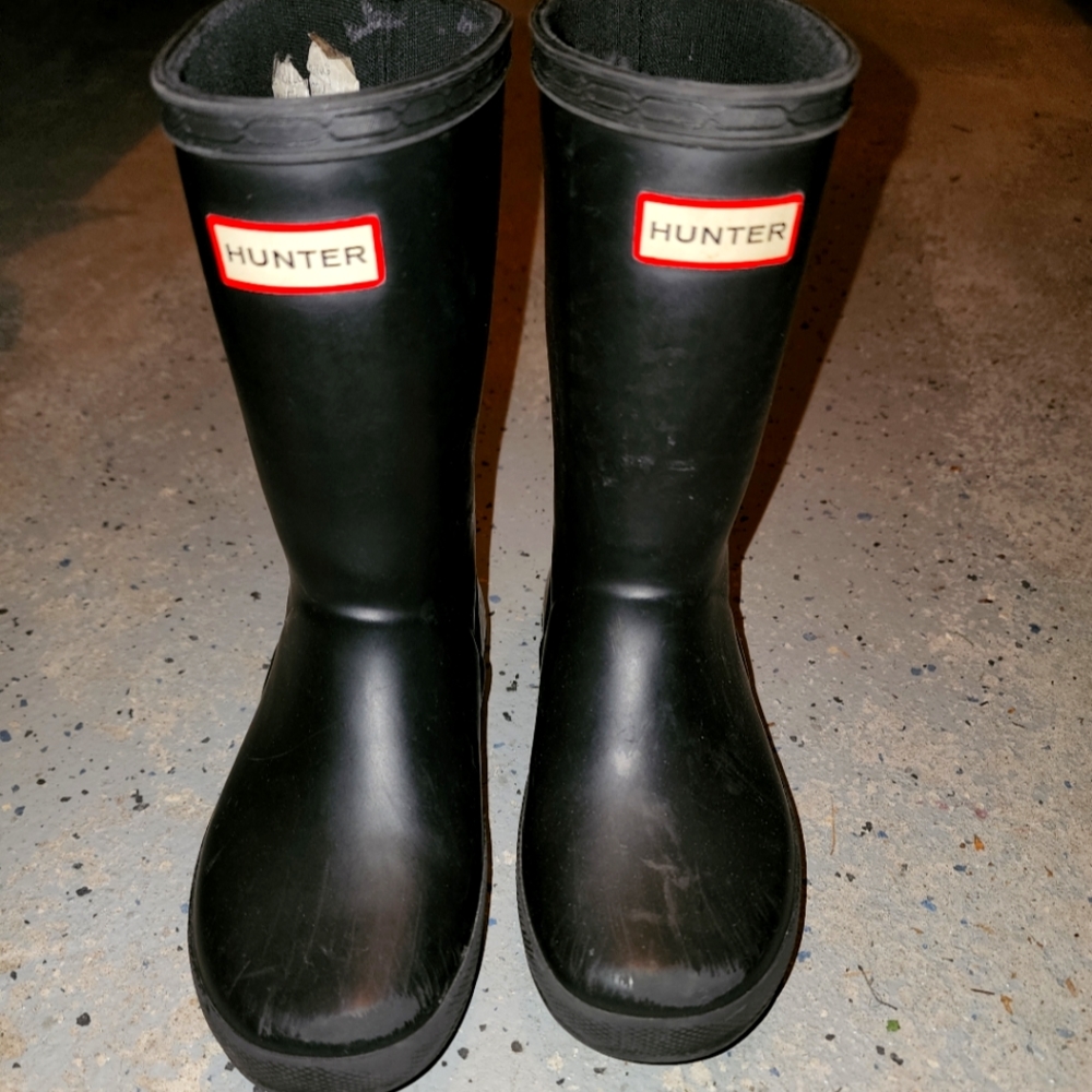 Kids black hunter boots Sz 11